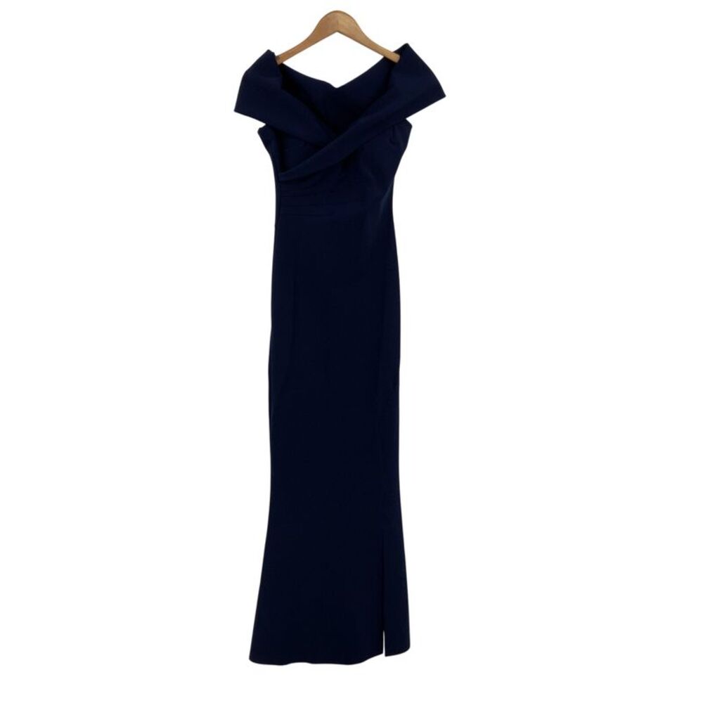 Chiara Boni Petite Robe Benje Stretch Jersey Fishtail Gown Blue 6